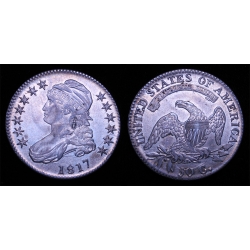 1817 Bust Half Dollar, O-110a, AU 58+, Details